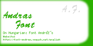 andras font business card